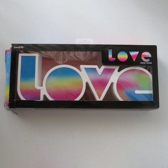 LED Neon Light LOVE InnoVibe Desk Sign White Multicolor Battery Operated - Picture 13 of 13